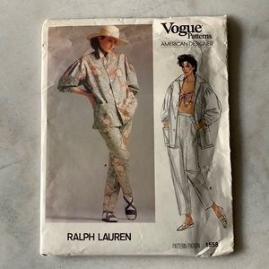 UNCUT Vogue Ralph Lauren American Designer Jacket & Pants Sewing Pattern 1558